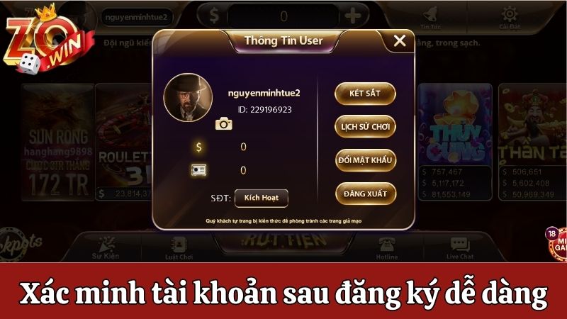 Xác minh tài khoản sau đăng ký siêu dễ dàng